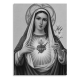 Cuadro Decorativo En Mdf De 50 * 35 Cm Corazon Virgen Maria