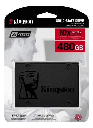 Ssd Kingston 480 Gb, Serial Ata Iii, Sa400s37/480g