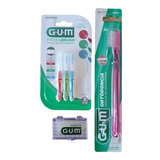 Cepillo De Ortodoncia Gum + 3 Proxabrush + Cera Gum