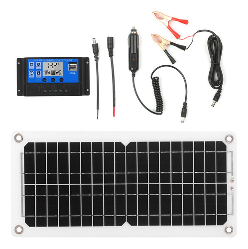 Kit De Paneles Solares De 12 W Y 12 V Con Controlador De Car