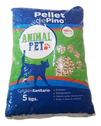 Pellet De Pino Animal Pet Bolsa 5 Kg Pellet Sanitario Gatos