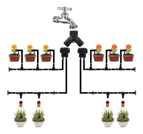 Sistema De Riego Por Goteo Para Jardín Con Mangueras 4/7 Pul