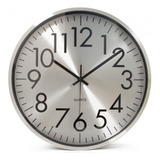 Reloj De Pared Quartz Metallic Silver 30cm 22116 Bazarnet. P