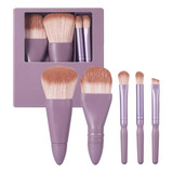 Set De Brochas De Maquillaje De Viaje Portátil, 5 Piezas