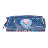 Cartuchera X Trem Campbell 4xt Escolar Infantil Accesorio Color Blue Hearts