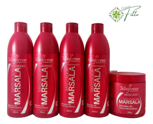 Kit Maycrene Matizador Marsala (2 Shamp, 2 Cond E 1 Másc)