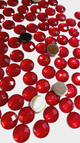 Chaton Redondo Colagem Vermelho 12mm Pacote Com 50gramas 