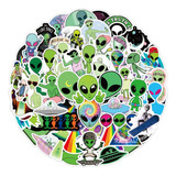 Aliens B 50 Calcomanias Stickers Pvc Vs Agua Extraterrestres