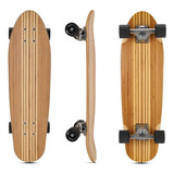 Mini Cruiser - Patineta Híbrida De Bambú/arce, (rodamiento A