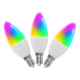 Bombillas Tipo Vela E14, Bombilla Inteligente Wifi, Rgb+ww+c