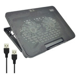 Base Ajustable Con Enfriamiento Y Dos Puertos Usb