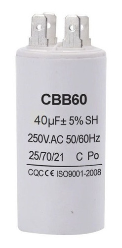 Capacitor De Trabajo 40uf 250vac 50/60hz Cbb60 Condensador