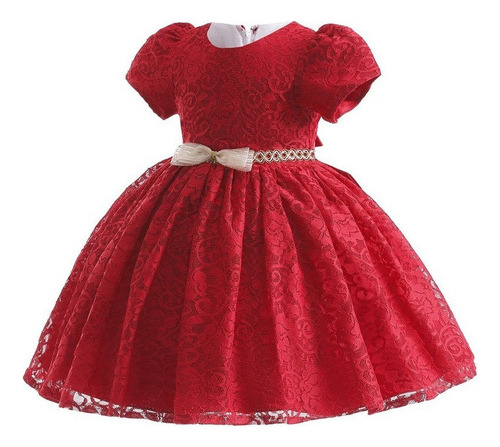 Vestido De Princesa Encaje Fiesta Niña Bautizo Cumpleano