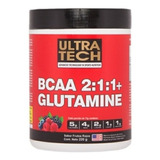 Aminoacidos Bcaa 2:1:1 + Glutamine Ultra Tech X 220 G Aminoácidos Esenciales Bcaa + Glutamina