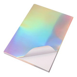Fwefww Papel Adhesivo Holográfico Premium Imprimible Para