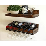 Set 2 Repisas De Madera Porta Botellas Cava Flotante