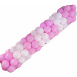 Pelota Para Alberca Rosa Pastel Y Blanco Para Bebé 100 Pz