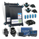 Kit Aquecimento Solar Piscina 17 Placas 5mt+ Control+ Valvs