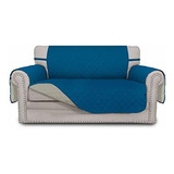 Funda De Sofa Easy-going De Dos Plazas Color Pavo Real/beige