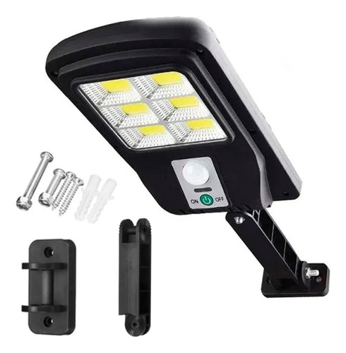 Pack 2 Foco Solar Led Poste Exterior Sensor M Control Remoto Color De La Carcasa Negro Color De La Luz Blanco Frío