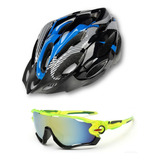 Kit Casco Bicicleta + Anteojos De Ciclismo