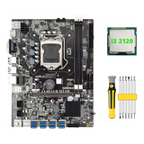 Placa Base B75 Usb Mining 8xpcie A Usb+i3 2120 Cpu+atornilla