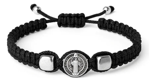 Pulsera San Benito Protección Energía Ajustable Hematita