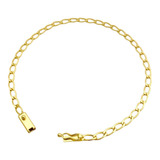 Pulseira Grumet Aberta 3mm Atacado Banho Ouro 24k