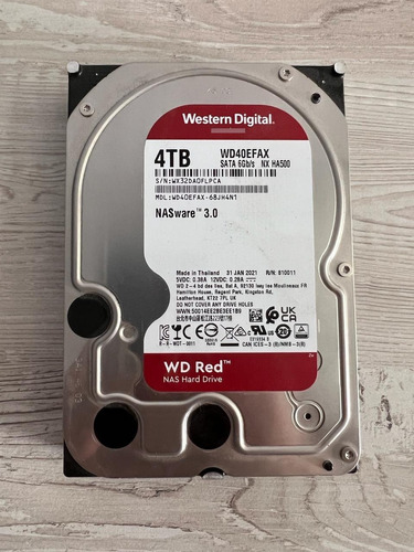 Disco Duro Interno Western Digital Wd Red Wd40efax 4tb Rojo