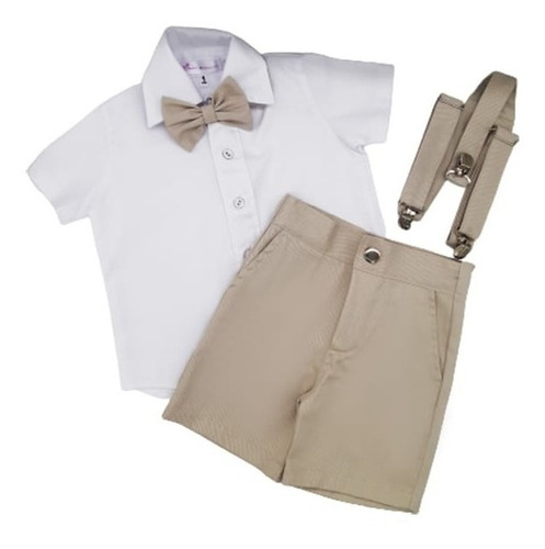 Conjunto Infantil Social  Batizado /pajem Camisa E Short 