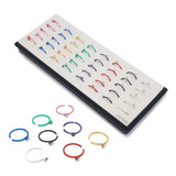 Caja 40 Piercing Argolla Color Nariz Acero Quirurgico Xmayor