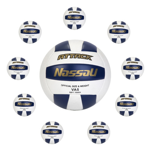 Kit De Voley Profesional 10 Pelotas Nassau Beach Importadas