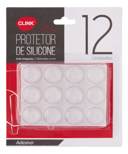 Kit 12 Protetor Adesivo De Silicone Anti Impacto Redondo 2cm