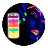 5 Tintas Facial Festa Neon Maquiagem Fluorescente 5 Cores