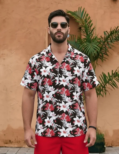 Conjunto Original Rojo Casual Hombre Playa Primavera