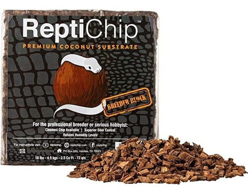 Reptichip Premium Sustrato De Reptil De Coco, 72 Cuartos De 