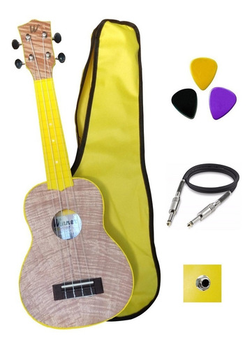 Ukulele Elétrico Winner 21 Abs Soprano Amarelo C/ Cabo