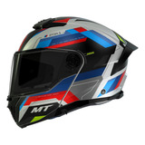 Casco Para Moto Abatible Mt Helmets Atom 2 Sv  Azul Y Rojo Mate  Atom Talla S 