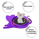 Brinquedo Gato Arranhador Interativo C/ Bolinha Antiextress Cor Rosa