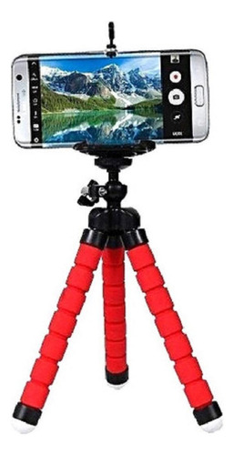 Mini Tripé Flexível Suporte Para Celular E Câmera - Vermelho