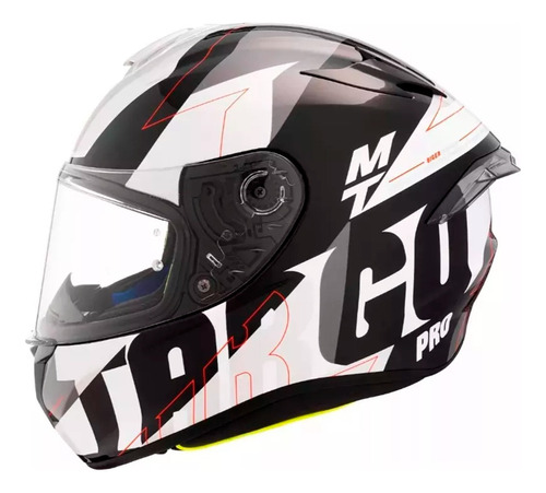 Casco Moto Integral Mt Targo Pro Biger B0 Blanco Brillo Um