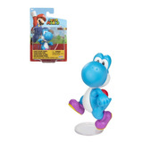 Super Mario Figura Light Blue Yoshi Azul 2.5 PuLG Wave 32