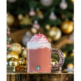 Taza De Vidrio Cristal Starbucks Edición Navidad Color Rosa Navidad 2023