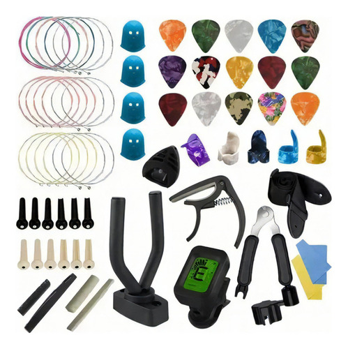 Kit De Accesorios Para Guitarra Acustica Cuerdas 66 Unidades