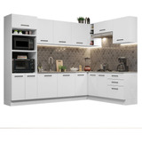 Armario Cocina Completo Esquinero De 479cm Agata Madesa 01 Color Blanco