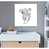 Vinilo Decorativo 60x60cm Bebe Geometrico Koala Nacimiento