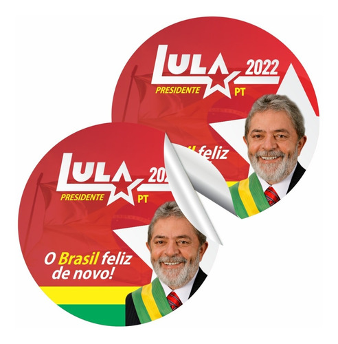 100 Adesivos Política Praguinhas Eleição Presidente 7x7cm
