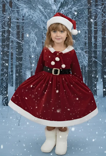 Disfraz De Navidad Vestido Moño Santa Claus Para Niña Papá Noel Grinch Reno Galleta De Jengibre Gorro Navideño Árbol De Navidad Duende