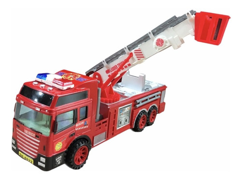 Camion Bombero A Friccion Escalera 360° Telescopica 31cm Color Rojo