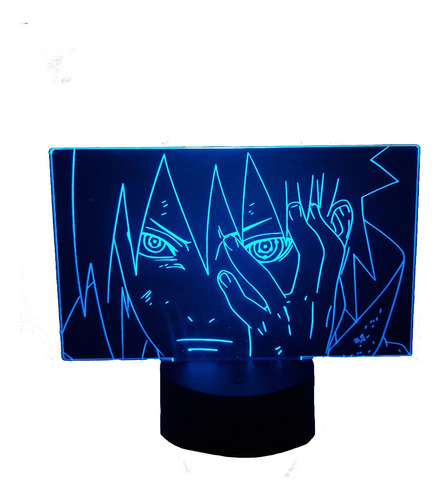 Sasuke Lampara Led Ilusión 3d Naruto Decoración Anime Manga